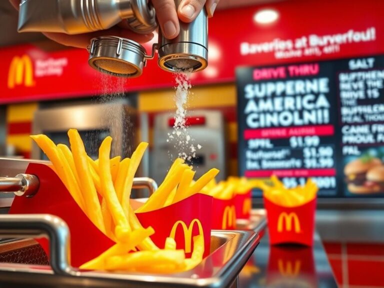 Flick International A vibrant fast-food kitchen scene inside a McDonald's with golden-brown fries