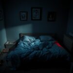 Flick International Dimly lit bedroom scene with signs of conflict and emotional turmoil