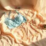 Flick International Stylish lingerie pieces elegantly draped over cream fabric