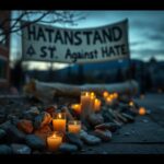 Flick International A candlelit vigil surrounded by stones inscribed with messages of hope in Boulder, Colorado, after a terror attack.