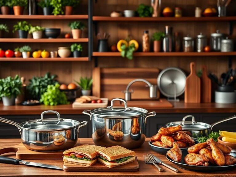 Flick International A beautifully arranged kitchen scene featuring HexClad cookware and fresh ingredients.