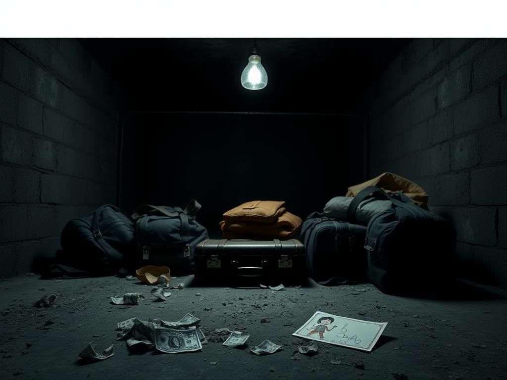 Flick International Dimly lit underground warehouse associated with human trafficking operations