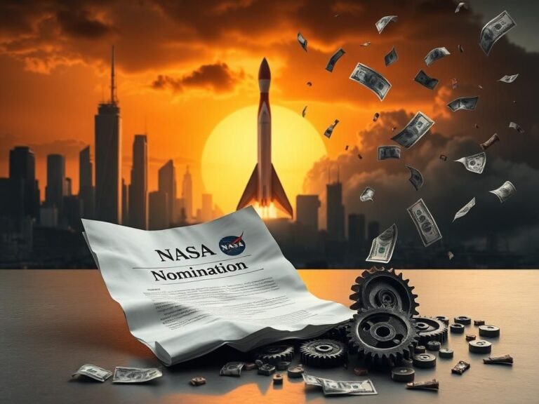 Flick International A dramatic scene featuring a futuristic city skyline overshadowed by a towering space rocket.