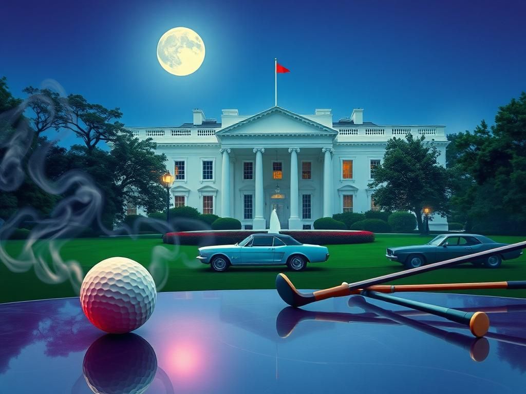 Flick International A nostalgic view of the White House from the 1970s with smoke hovering in the foreground