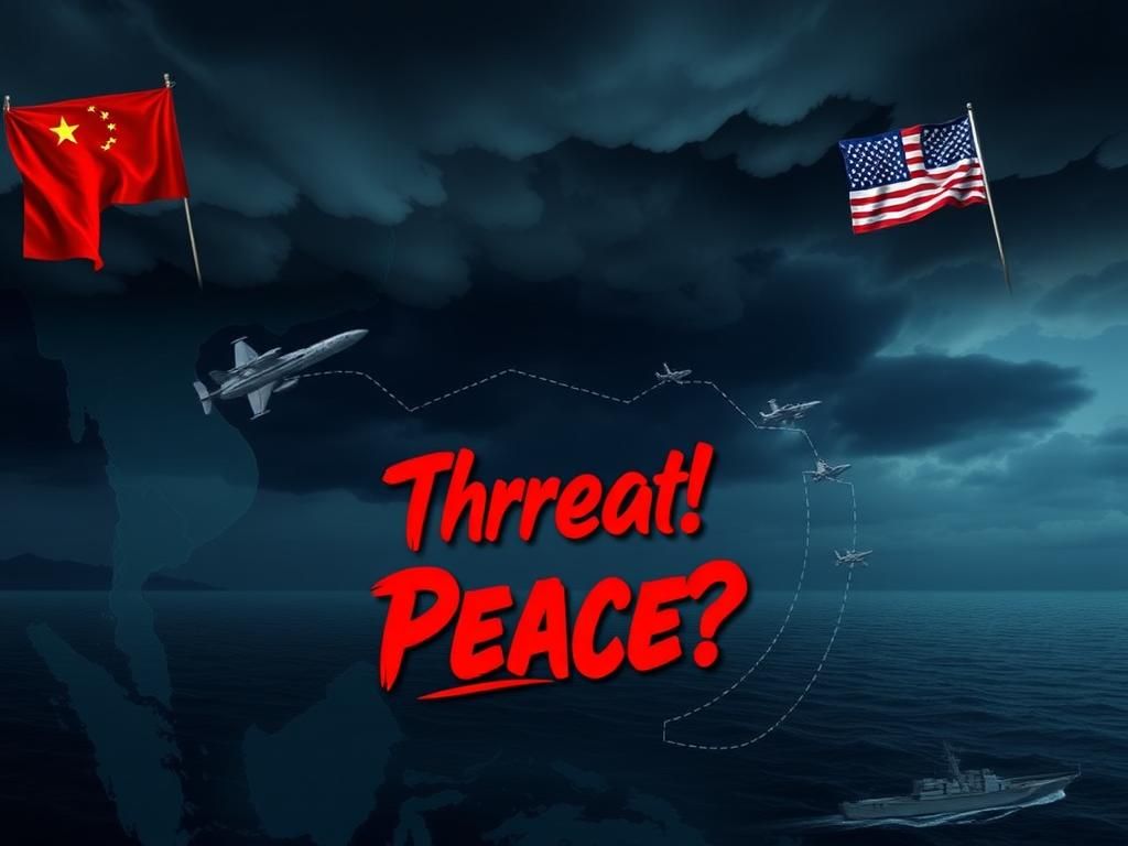 Flick International Dramatic map of the Indo-Pacific region depicting military assets and geopolitical tension.