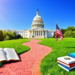 Flick International Vibrant scene of the U.S. Capitol building symbolizing hope and opportunity for aspiring citizens.