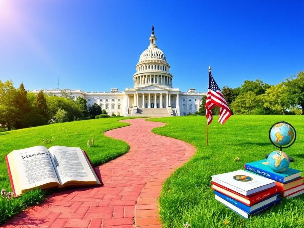 Flick International Vibrant scene of the U.S. Capitol building symbolizing hope and opportunity for aspiring citizens.
