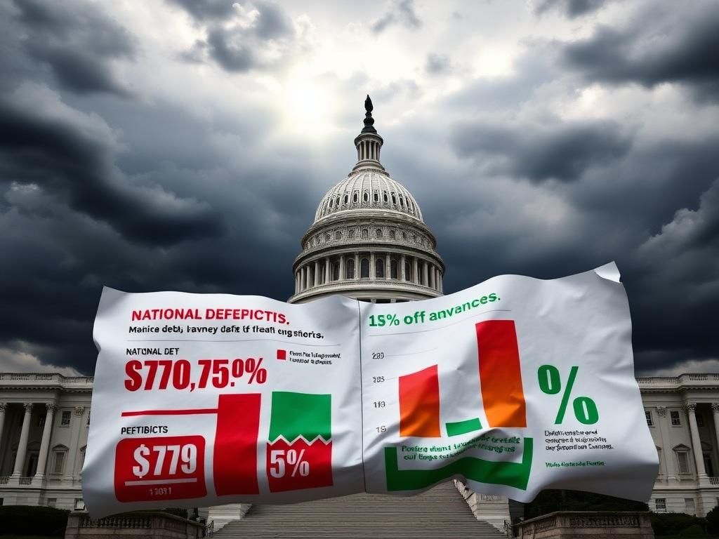 Flick International Dramatic scene in front of the U.S. Capitol Building highlighting budget tensions