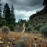 Flick International Scenic view of Arizona's Tonto National Forest with wildflowers and towering pine trees