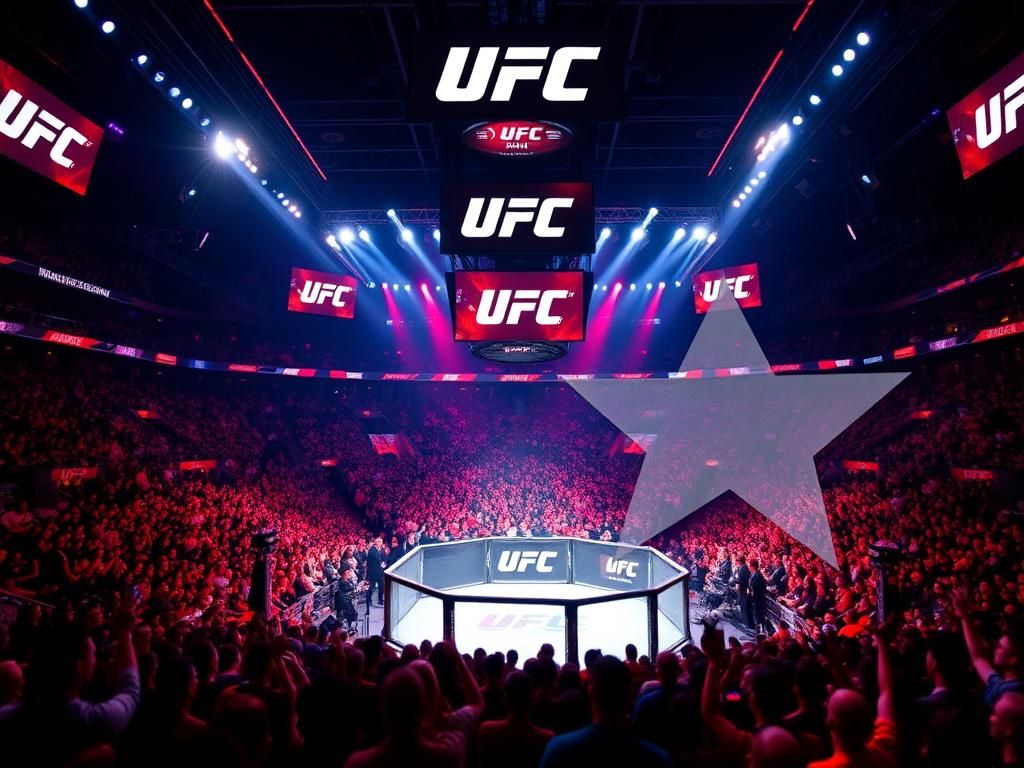 Flick International Vibrant sports arena atmosphere during UFC 316 with excited crowd and octagon