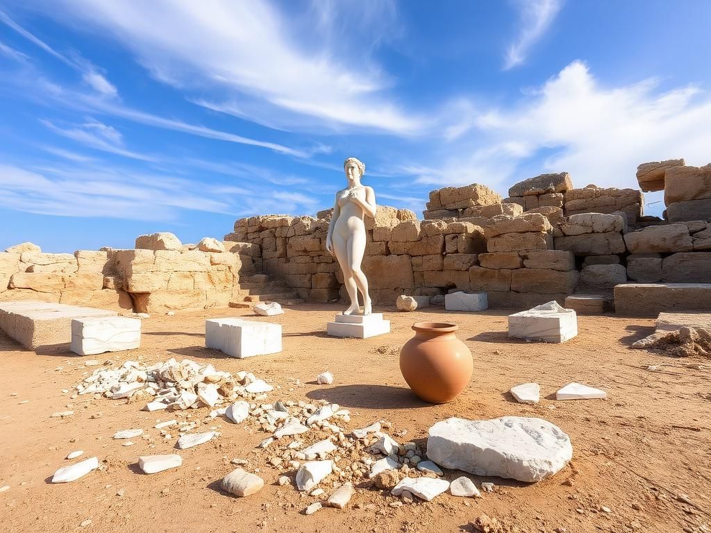 Flick International Unfinished marble sculptures and artifacts from an ancient workshop on Paros