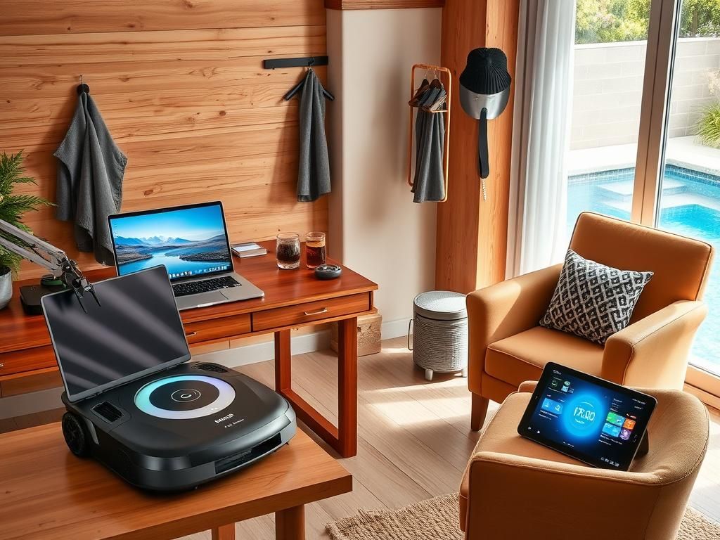 Flick International High-tech Father's Day gifts arranged in a cozy home setting