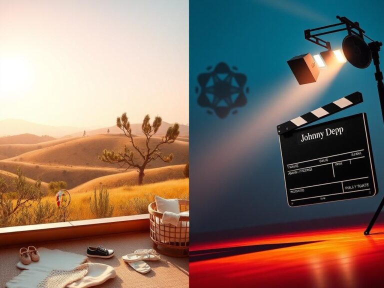 Flick International A split scene showcasing Amber Heard's serene life in Spain and Johnny Depp's vibrant Hollywood return