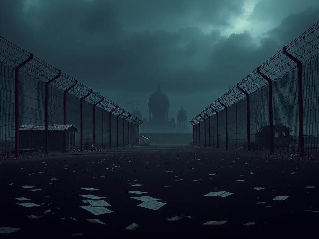 Flick International Dark border checkpoint symbolizing travel restrictions and security concerns