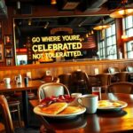 Flick International Cozy interior of Kid Rock's Nashville restaurant featuring rustic Americana decor