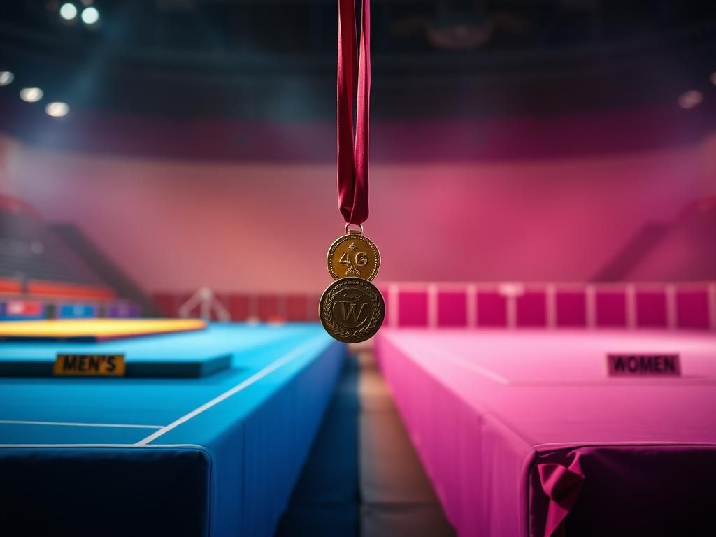 Flick International A dynamic comparison of men's and women's gymnastics arenas highlighting gender competition in sports