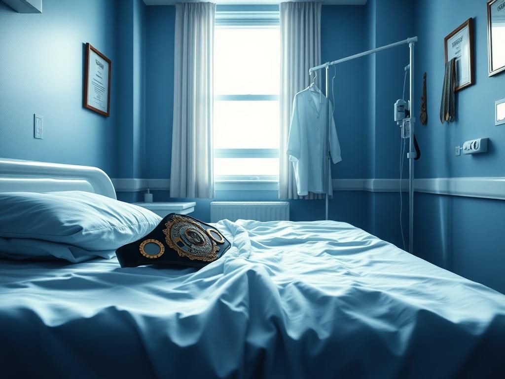Flick International Empty hospital bed with personal items symbolizing Ben Askren's health battle