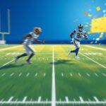 Flick International Dynamic illustration of an empty game simulation display showing Kamren Curl missing a tackle against Saquon Barkley.