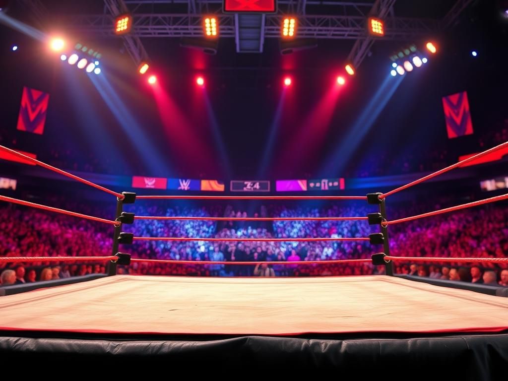 Flick International Logan Paul performing a breathtaking springboard moonsault in a WWE wrestling match