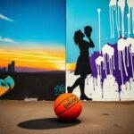 Flick International Detailed view of a mural depicting Kobe Bryant and his daughter Gianna, showcasing love and loss
