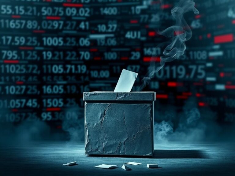 Flick International A cracked ballot box symbolizing distrust in the electoral process.