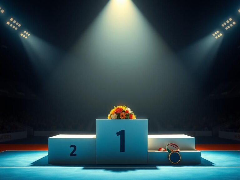 Flick International Dramatic podium scene depicting tension in sports competition