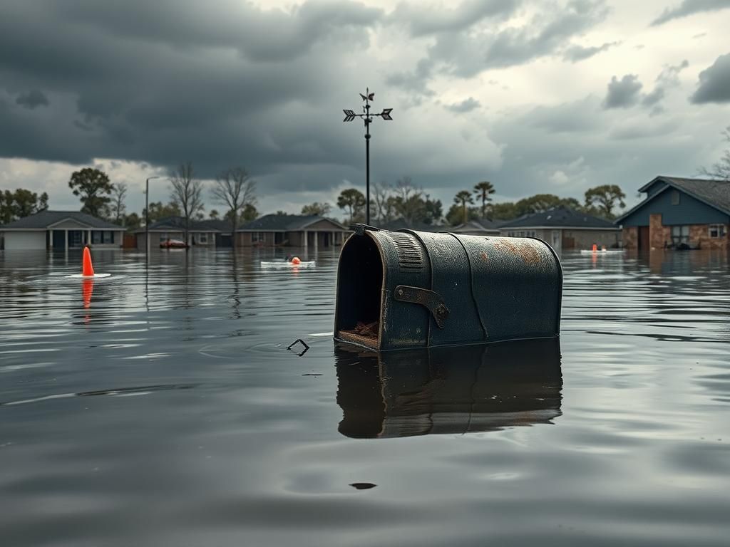 Flick International A flooded Texas neighborhood with submerged homes and debris