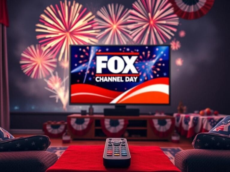 Flick International Television screen with dynamic news graphic celebrating Independence Day