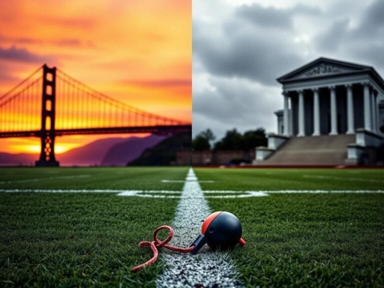 Flick International California sunset with Golden Gate Bridge and federal courthouse under overcast sky