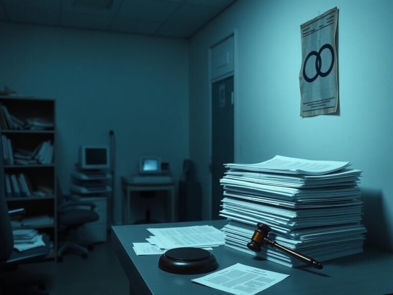 Flick International Somber medical office with subpoenas and legal documents