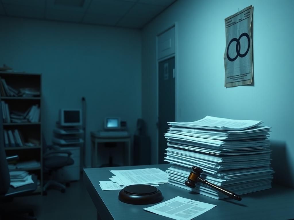 Flick International Somber medical office with subpoenas and legal documents