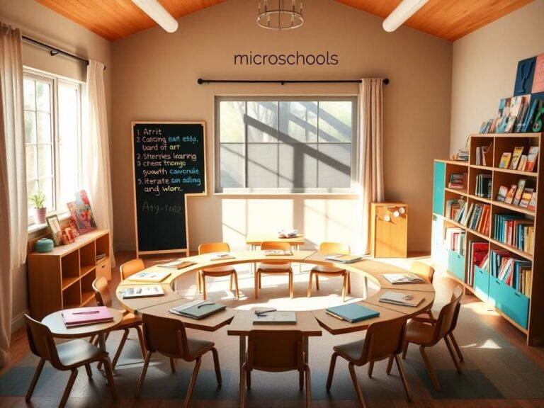 Flick International Cozy classroom setting in a microschool featuring personalized learning materials and natural light