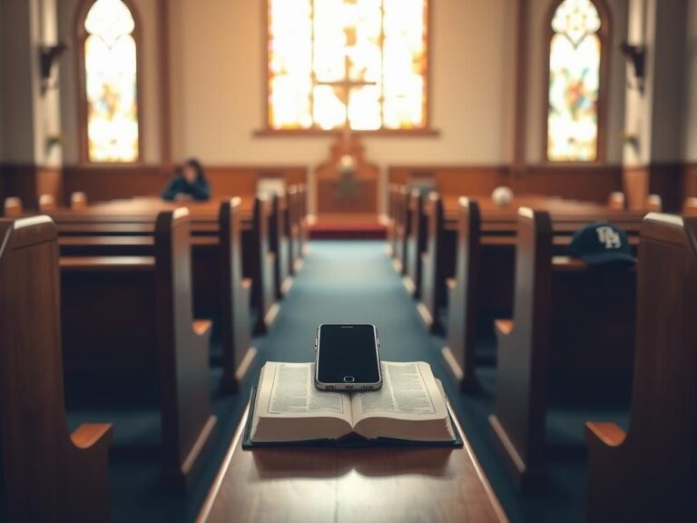 Flick International Jason Adam's mobile phone on a Bible in a church during a surprising moment of All-Star Game selection