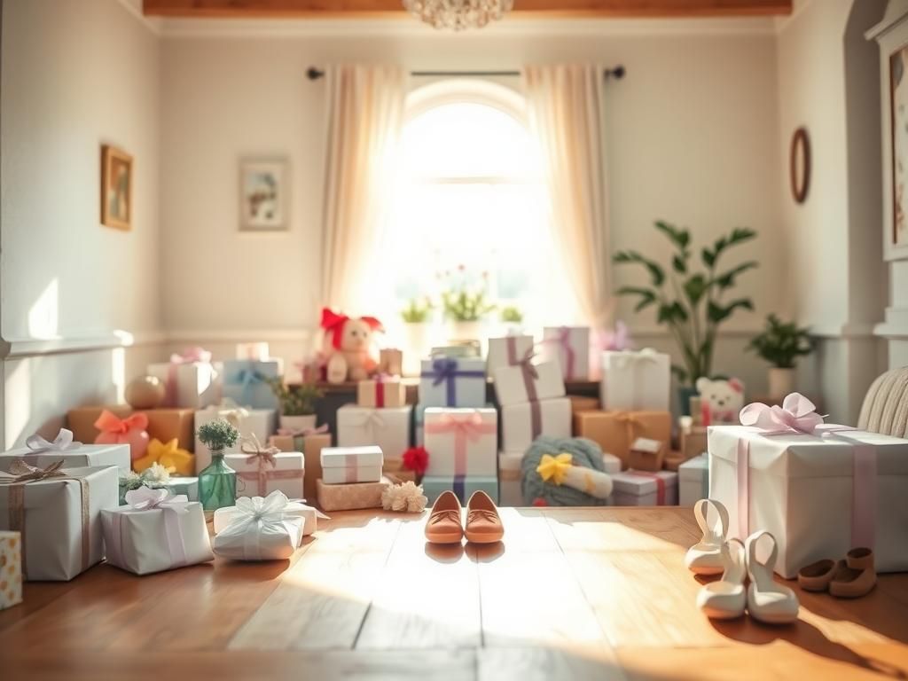 Flick International Cozy sunlit room filled with wedding gifts ready for donation