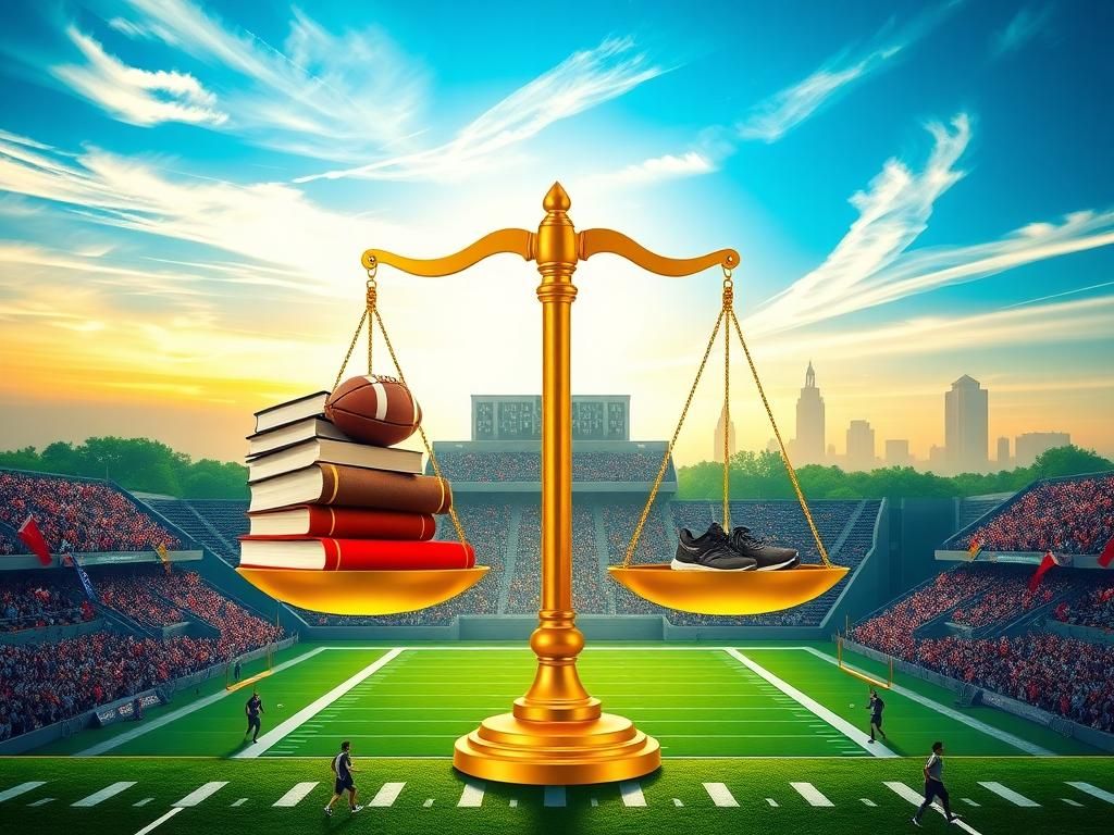 Flick International A college football stadium filled with vibrant banners symbolizing unity and competition.