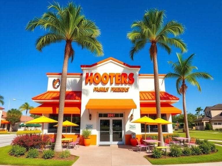 Flick International Exterior view of the new Hooters restaurant in a Florida retirement community