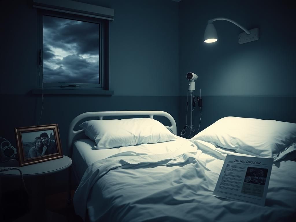 Flick International Dimly lit hospital room symbolizing final decisions regarding life support