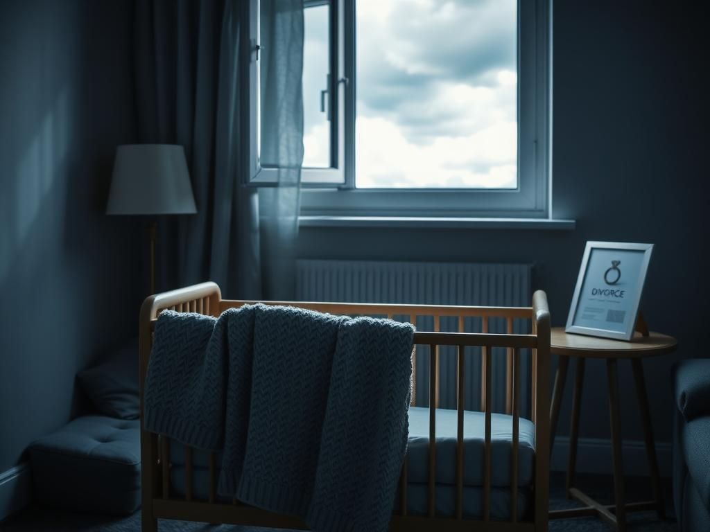 Flick International Empty baby crib in a dimly lit living room symbolizing uncertainty after LiAngelo Ball's divorce news