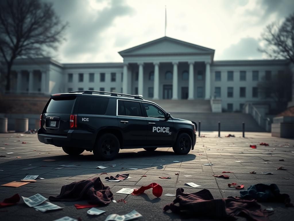 Flick International ICE agents engaging with masked protesters outside San Francisco Immigration Court