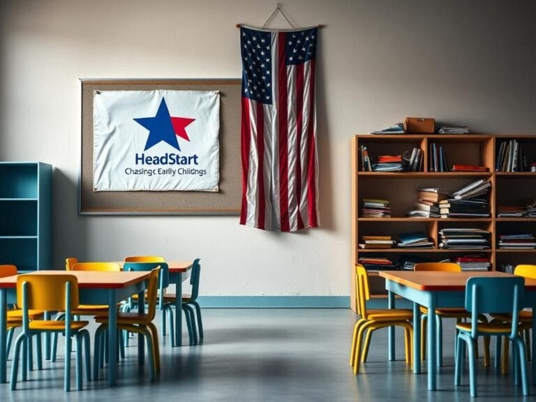 Flick International Conceptual representation of a neglected classroom, highlighting the impact of policy changes on early childhood education.