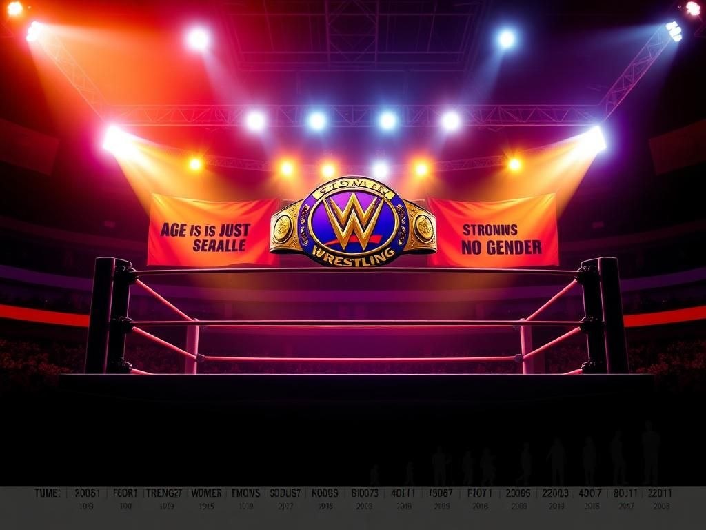 Flick International Artistic representation of a wrestling ring highlighting the themes of equality and recognition in professional wrestling.