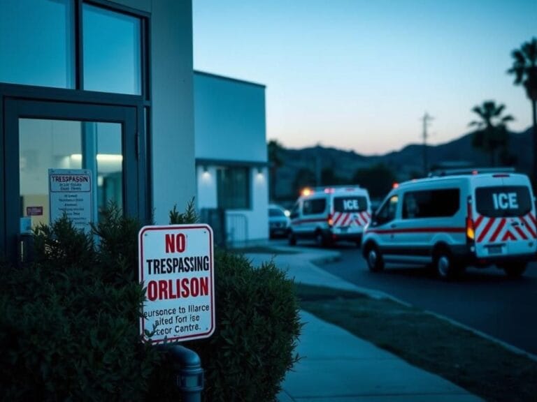 Flick International California surgical center staff confronting ICE agents during a tense standoff