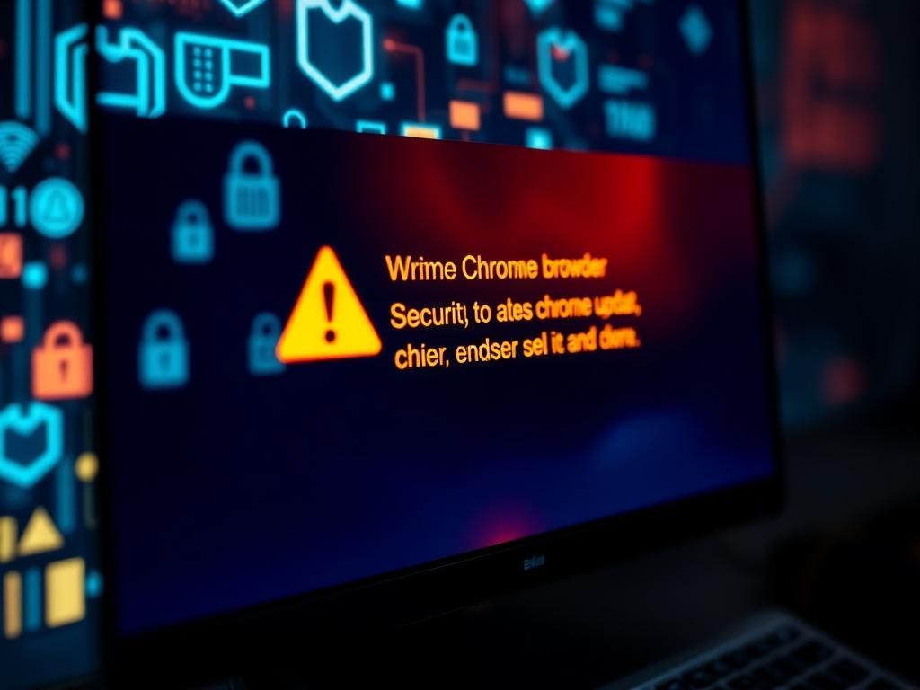 Flick International Close-up of a modern computer screen showing a Chrome security update warning