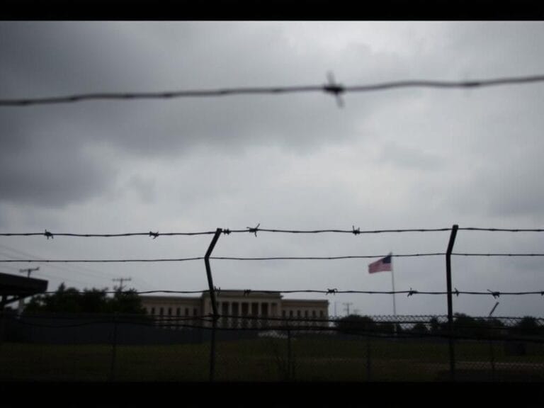 Flick International Exterior view of Guantánamo Bay detention facility under cloudy sky