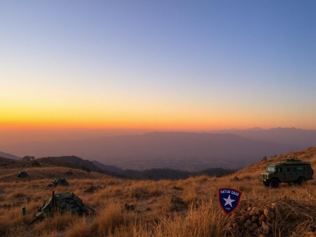 Flick International Landscape showing Los Angeles outskirts with wildfire smoke and parched hillsides