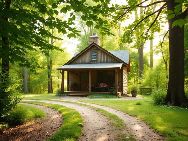 Flick International Rustic cottage in the Catskill Mountains surrounded by greenery