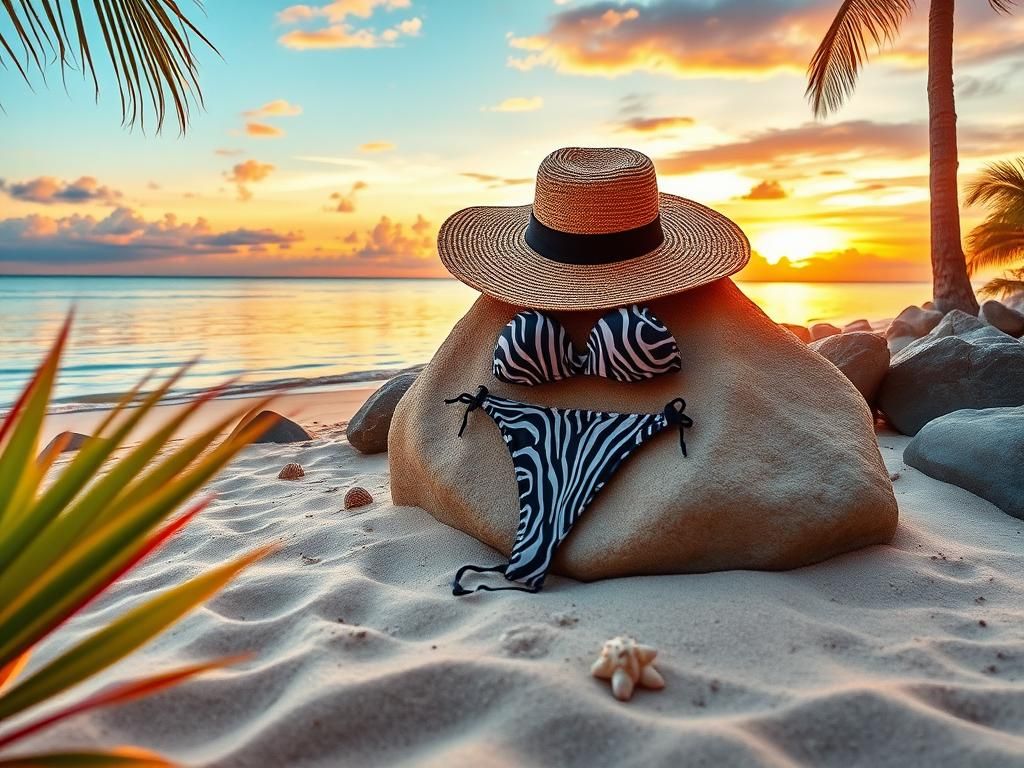 Flick International Nicole Scherzinger in a zebra-print string bikini on the beach for her 47th birthday celebration