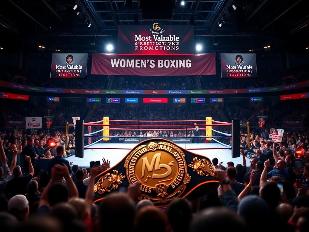 Flick International Championship boxing ring at Madison Square Garden with vibrant atmosphere and championship belt