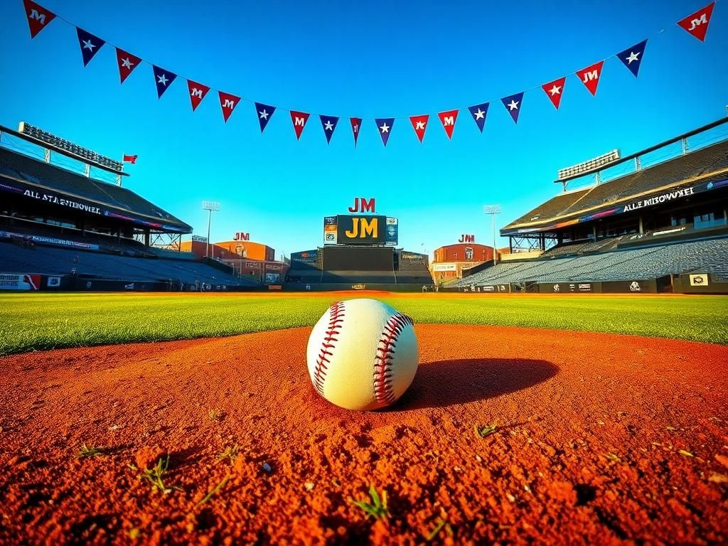 Flick International A dynamic baseball scene with a pristine mound and a baseball in the foreground