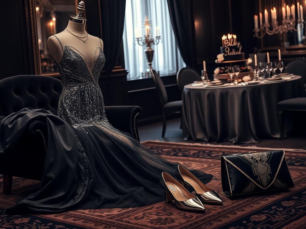 Flick International Dazzling sparkly sheer dress displayed on a mannequin